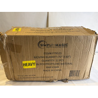 LOT OF 12 SIMPLI-MAGIC P79523 HEAVY DUTY MOVING BLANKET 72-80" BLACK ORANGE