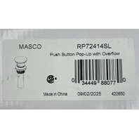 BRIZO PUSH BUTTON POP-UP DRAIN ASSEMBLY WITH OVERFLOW RP72414SL LUXE STEEL