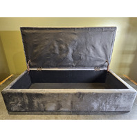 BABION STORAGE BENCH BUTTON TUFTED OTTOMAN UPHOLSTERED DARK GREY 46"x15"x16.73"