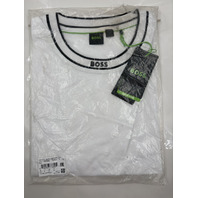 BOSS MEN'S TEE 5 COTTON T SHIRT W LOGO CREW NECK 50554862 SIZE XL WHITE BLACK