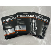 LOT OF 3 HEAD HAWK 17 GAUGE WHITE TENNIS STRING 281103-17-WH-11-AT