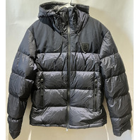 BURBERRY QUILTED DOWN SHORT MENS JACKET IN NAVY BLUE SIZE LARGE L
