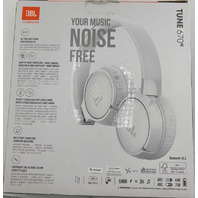 JBL TUNE 670NC WIRELESS BLUETOOTH HEADPHONES ANC NOISE CANCELLING WHITE
