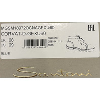 SANTONI CORVAT-D-GEXU60 MGSM18972OCNAGEXU60 MEN'S BLUE SUEDE HIKING BOOTS US 9