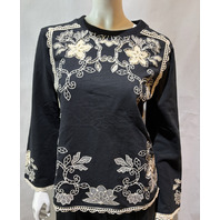 JOHNNY WAS WOMEN'S NALANI PULLOVER LUCCI COLOR BLACK L14325 SZ SMALL S