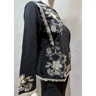 JOHNNY WAS WOMEN'S NALANI PULLOVER LUCCI COLOR BLACK L14325 SZ SMALL S