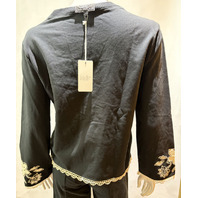 JOHNNY WAS WOMEN'S NALANI PULLOVER LUCCI COLOR BLACK L14325 SZ SMALL S