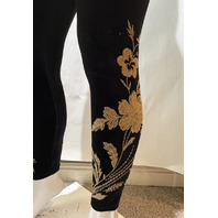 JOHNNY WAS WOMEN'S VELVET LEGGINGS LARA COLOR BLACK J64725 SZ SMALL S