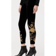 JOHNNY WAS WOMEN'S VELVET LEGGINGS LARA COLOR BLACK J64725 SZ SMALL S
