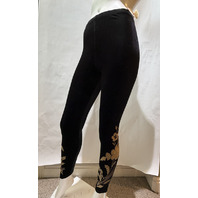 JOHNNY WAS WOMEN'S VELVET LEGGINGS LARA COLOR BLACK J64725 SZ SMALL S