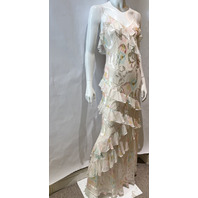 LOVE SHACK FANCY RIALTO FLORAL BOW PRINT MAXI DRESS D1948-3153 SIZE 8