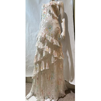 LOVE SHACK FANCY RIALTO FLORAL BOW PRINT MAXI DRESS D1948-3153 SIZE 8