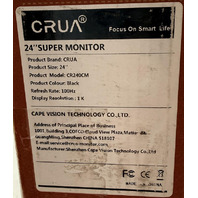 CRUA CR240CM 24 INCH LED 100HZ FHD 1920 X 1080 BLACK CURVED COMPUTER MONITOR