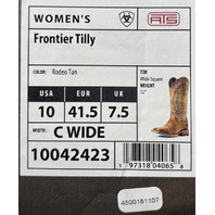 ARIAT FRONTIER TILLY 10042423 RODEO TAN WOMENS BOOTS SIZE 10 C WIDE