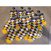 LOT OF 7 - FORBAREFEET APPAREL 109 DIAMOND DENVER NUGGETS FUZZY SOCKS ONE SIZE FIT MOST