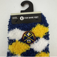 FORBAREFEET APPAREL 109 DIAMOND DENVER NUGGETS FUZZY SOCKS ONE SIZE FIT MOST