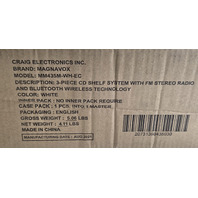 MAGNAVOX MM435M-WH 3-PIECE COMPACT CD SHELF SYSTEM WITH DIGITAL FM RADIO