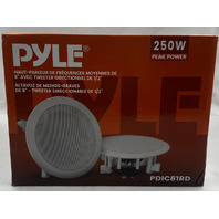 PYLE PDIC81RD 8" MIDBASS SPEAKER PAIR DIRECTABLE 1/2" TWEETER 250W PEAK POWER