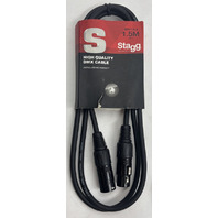 LOT OF 5 STAGG SDX 5 FT 1.5M HIGH QUALITY DMX CABLE