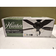 HUNTER 52107 42" INDOOR CEILING FAN BUILDER SMALL ROOM 5 BLADES & LED LIGHT KIT