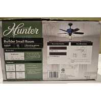 HUNTER 52107 42" INDOOR CEILING FAN BUILDER SMALL ROOM 5 BLADES & LED LIGHT KIT