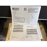 DELTA TRINSIC T4754-BLFL FLOOR MOUNT TUB FILLER & HAND SHOWER MATTE BLACK FAUCET