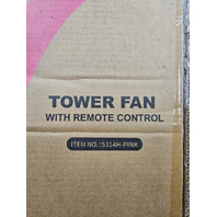 R.W. FLAME 5314H-PINK 43" TOWER FAN W/REMOTE CONTROL 3 SPEEDS