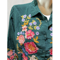 JOHNNY WAS WOMEN'S SEREN SHIRT COLOR BOTANICA C15625 SZ LARGE L