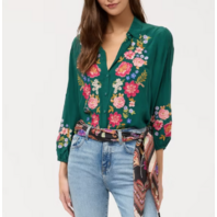 JOHNNY WAS WOMEN'S SEREN SHIRT COLOR BOTANICA C15625 SZ LARGE L