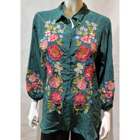 JOHNNY WAS WOMEN'S SEREN SHIRT COLOR BOTANICA C15625 SZ LARGE L