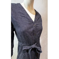 S MAX MARA WOMEN'S SMM AMBRA COTTON DETAIL DENIM DRESS WITH BELT SAMPLE SZ 8