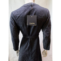 S MAX MARA WOMEN'S SMM AMBRA COTTON DETAIL DENIM DRESS WITH BELT SAMPLE SZ 8