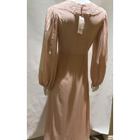 LOVE SHACK FANCY LINA SILK LACE TRIMMED DRESS IN POTPOURRI PINK D3001-3160 SZ 0
