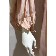 LOVE SHACK FANCY LINA SILK LACE TRIMMED DRESS IN POTPOURRI PINK D3001-3160 SZ 0