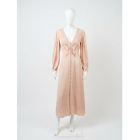 LOVE SHACK FANCY LINA SILK LACE TRIMMED DRESS IN POTPOURRI PINK D3001-3160 SZ 6