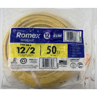 SOUTHWIRE ROMEX SIMPULL NM-B 12/2 28828222 50FT INDOOR COPPER BUILDING WIRE