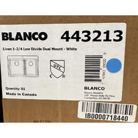 BLANCO 443213 WHITE SINK LIVEN 1 - 3/4 LOW DIVIDE DUAL MOUNT