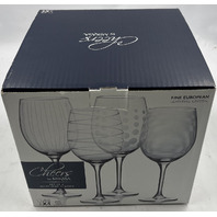 MIKASA CHEERS SW910-403 SET OF 4 16 OZ FINE EUROPEAN CRYSTAL WHITE WINE GLASSES