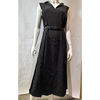 MAX MARA WOMEN'S MXM ZANNATA SAMPLE ENVERS SATIN DRESS W BELT BLACK SIZE 8