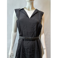 MAX MARA WOMEN'S MXM ZANNATA SAMPLE ENVERS SATIN DRESS W BELT BLACK SIZE 8