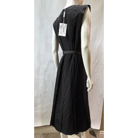 MAX MARA WOMEN'S MXM ZANNATA SAMPLE ENVERS SATIN DRESS W BELT BLACK SIZE 8