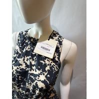 S MAX MARA WOMEN'S PRINTED COTTON DRESS WITH BELT SMM TERESA SAMPLE NAVY SIZE 8