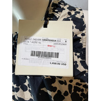 S MAX MARA WOMEN'S PRINTED COTTON DRESS WITH BELT SMM TERESA SAMPLE NAVY SIZE 8