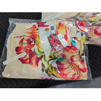 FARM RIO ANTHROPOLOGIE V-NECK PRINTED CREAM BUTTON UP TOP 278990-E SIZE S  $228
