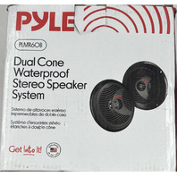 PYLE PLMR60B DUAL CONE WATERPROOF STEREO SPEAKER SYSTEM BLACK