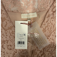 LOVE SHACK FANCY LINA SILK LACE TRIMMED DRESS IN POTPOURRI PINK D3001-3160 SZ 6