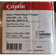 CANON GENUINE 2047V119 GLOSSY PHOTO PAPER 170 GSM 24IN X 100FT 2" CORE
