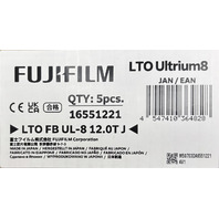 LOT OF 5 FUJIFILM LTO ULTRIUM 8 LTO-8 16551221 STORAGE BACKUP TAPE
