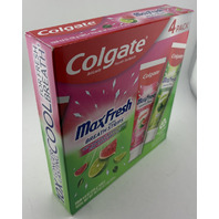 4 PACK COLGATE MAXFRESH TOOTHPASTE W/BREATH STRIPS WATERMELON BLAST /CITRUS 6/27
