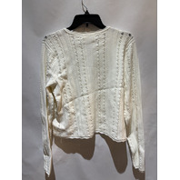 LOVE SHACK FANCY PERIDOT STRETCH POINTELLE CARDIGAN K2154-3143 SIZE L LARGE